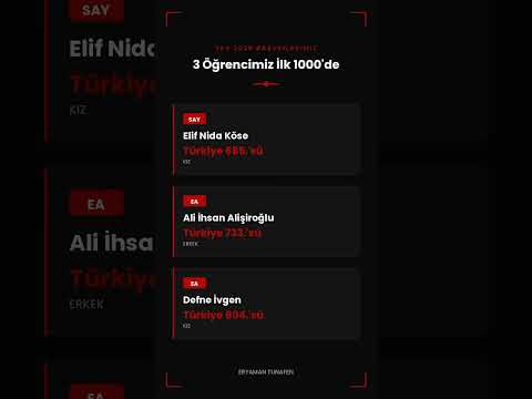 YKS 2026'da İlk 1.000'e Girdik! Eryaman Tunafen